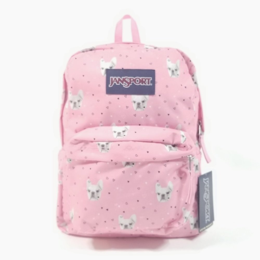 Jansport Superbreak Backpack Hearts Puppies Gem